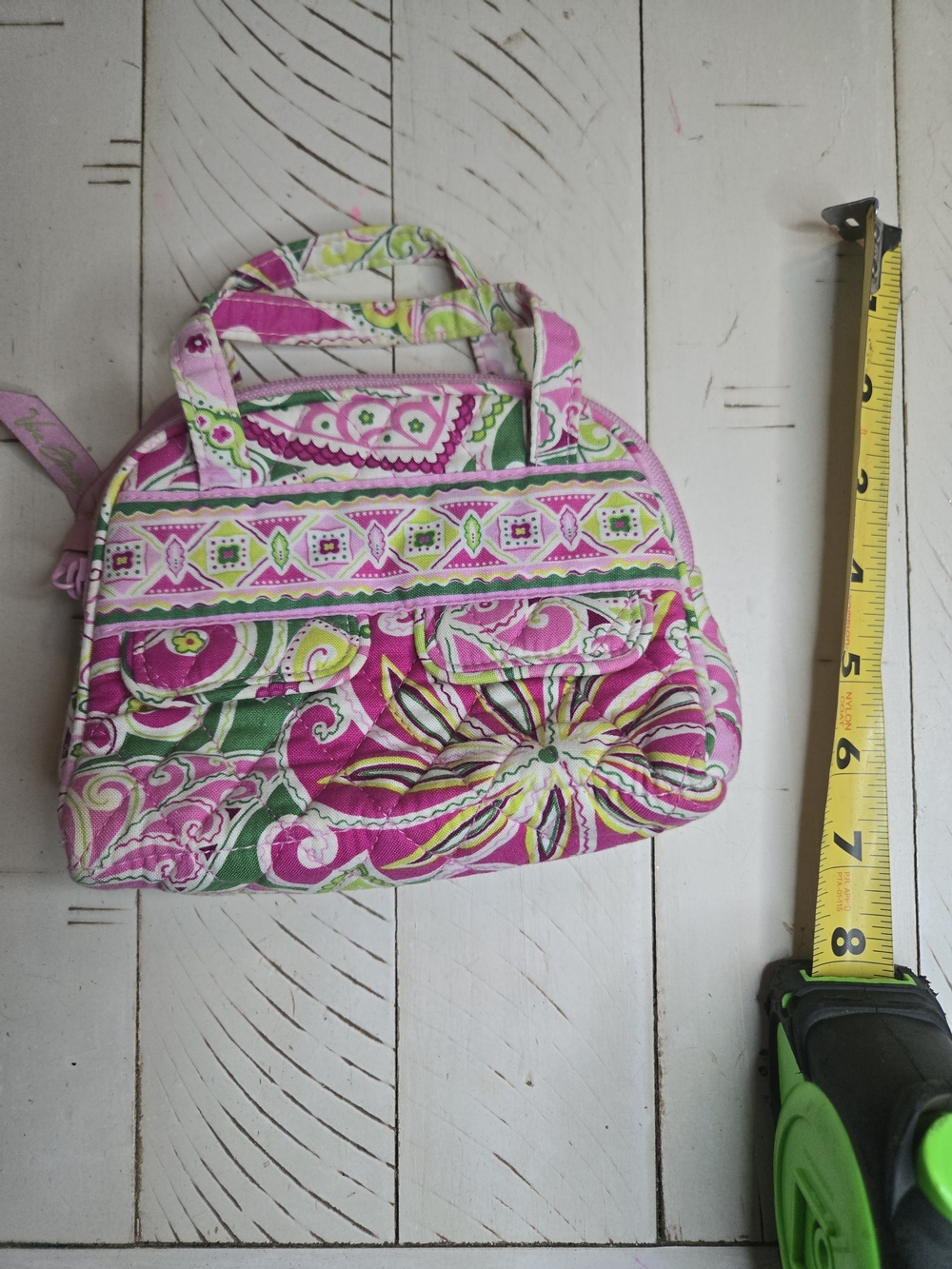Quilted Floral Pink & Green Tote Bag - Women's Handbag